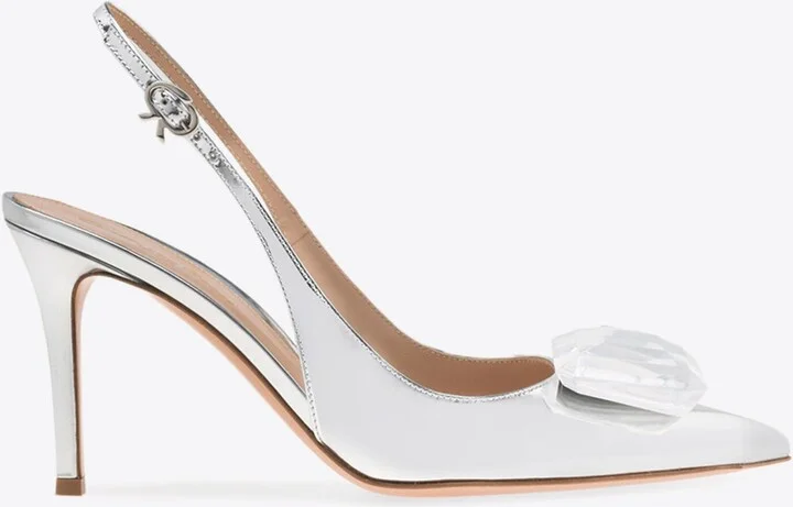 Jaipur 85 Metallic-Leather Slingback Pumps