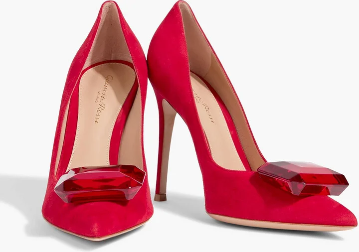 Jaipur crystal-embellished suede pumps - Image 2