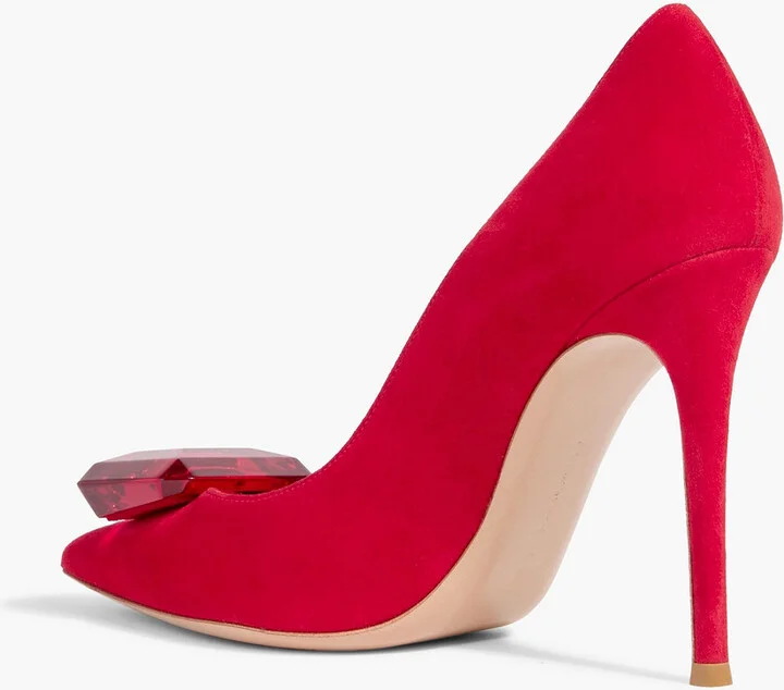 Jaipur crystal-embellished suede pumps - Image 3