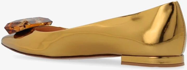 Jaipur Metallic Leather Pointed-Toe Flats - Image 2