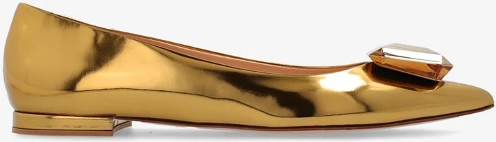 Jaipur Metallic Leather Pointed-Toe Flats