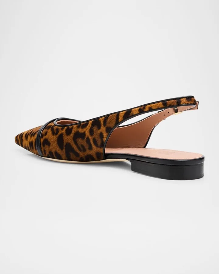 Jama Leopard-Printed Calf Hair Slingback Flats - Image 4