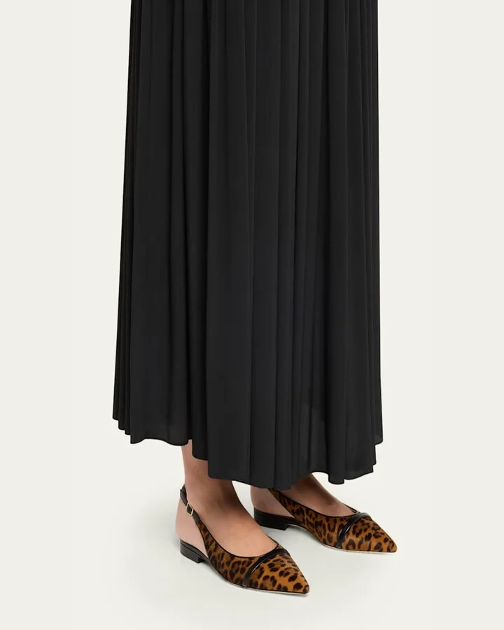 Jama Leopard-Printed Calf Hair Slingback Flats - Image 2