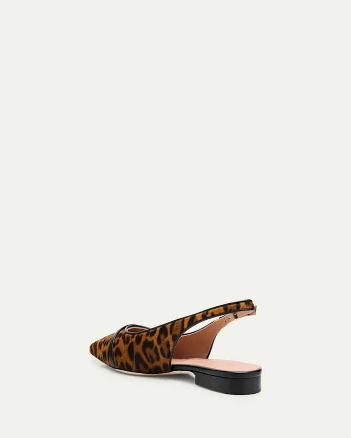Jama Leopard-Printed Calf Hair Slingback Flats - Image 3