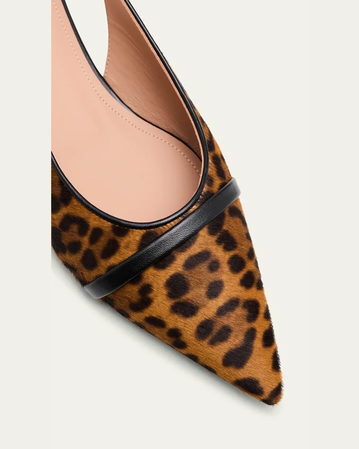 Jama Leopard-Printed Calf Hair Slingback Flats - Image 4