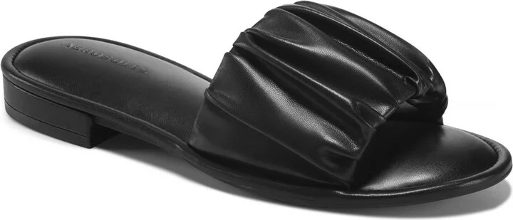 Jamaica Womens Ruched Slip On Slide Sandals