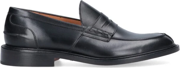 James Black Leather Loafers