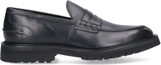 James Black Leather Loafers