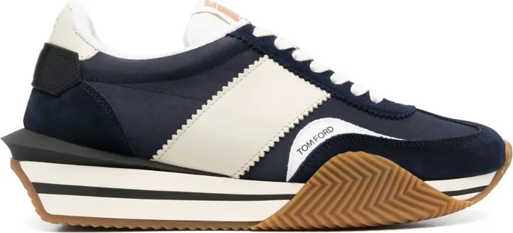 James panelled leather sneakers