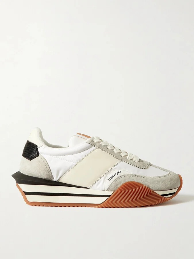 James Rubber-Trimmed Leather, Suede and Nylon Sneakers