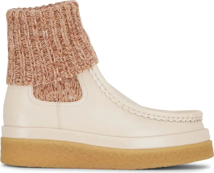 Jamie sock-detail leather boots
