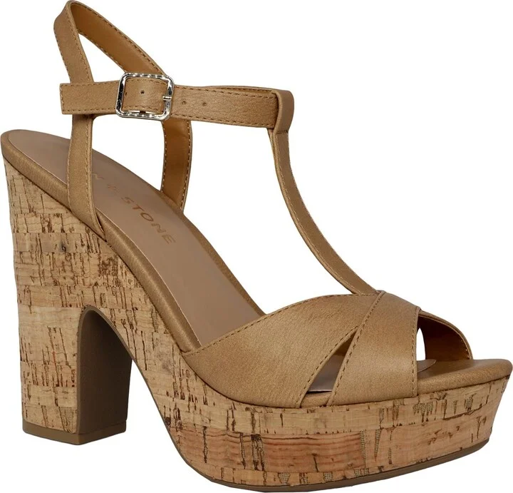 JAMIE Womens Cork Strappy Platforms