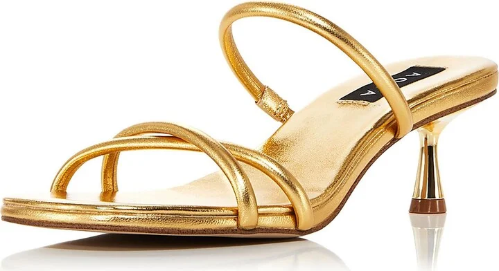Jamie Womens Leather Strappy Heels