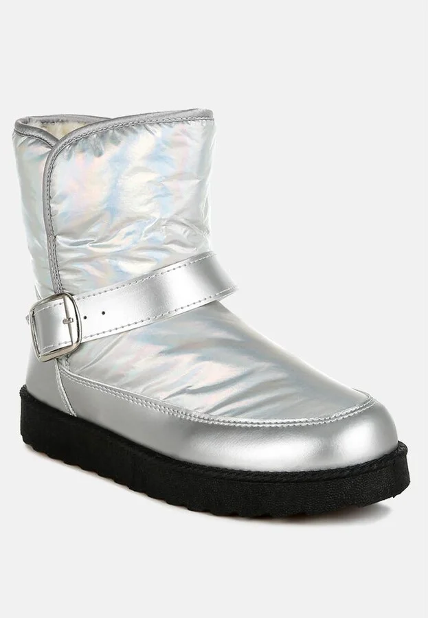 Jammy Buckle Strap Puffy Ankle Boots - Image 3