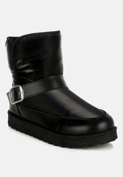 Jammy Buckle Strap Puffy Ankle Boots Women - Image 2