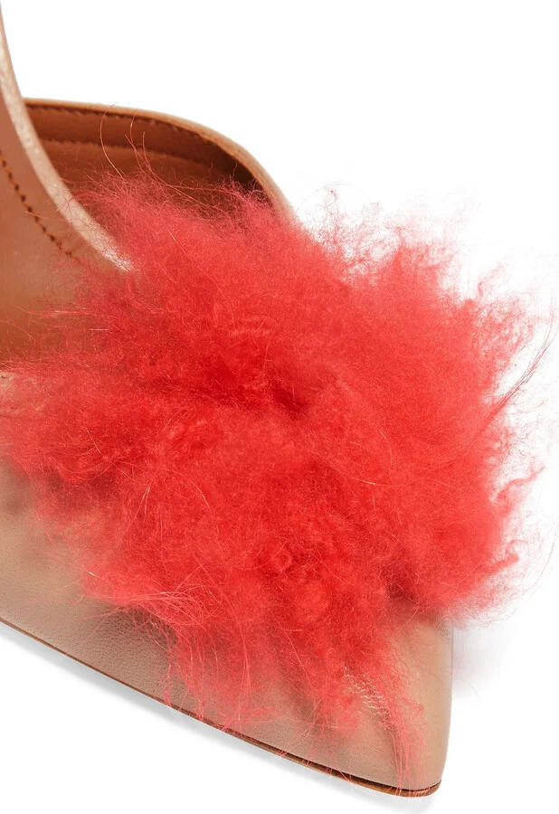 Jan cashmere pompom-embellished leather pumps - Image 5