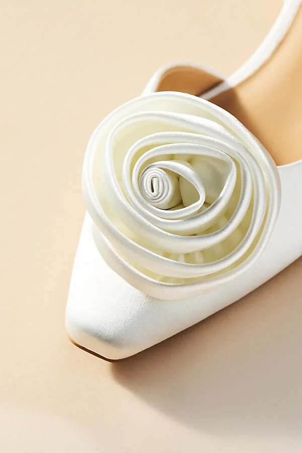 Jana Satin D'Orsay Rosette Flats - Image 3