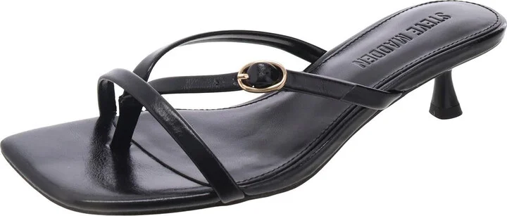 Jana Womens Strappy Faux Leather Mule Sandals