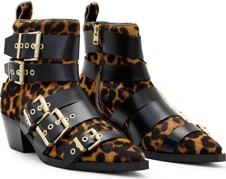 Leopard Brown/ Black Calf Hair