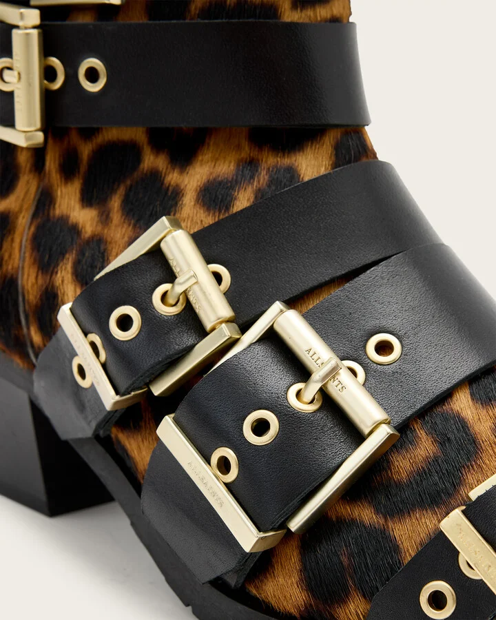 Jane Buckle Pointed Leather Boots - Image 6
