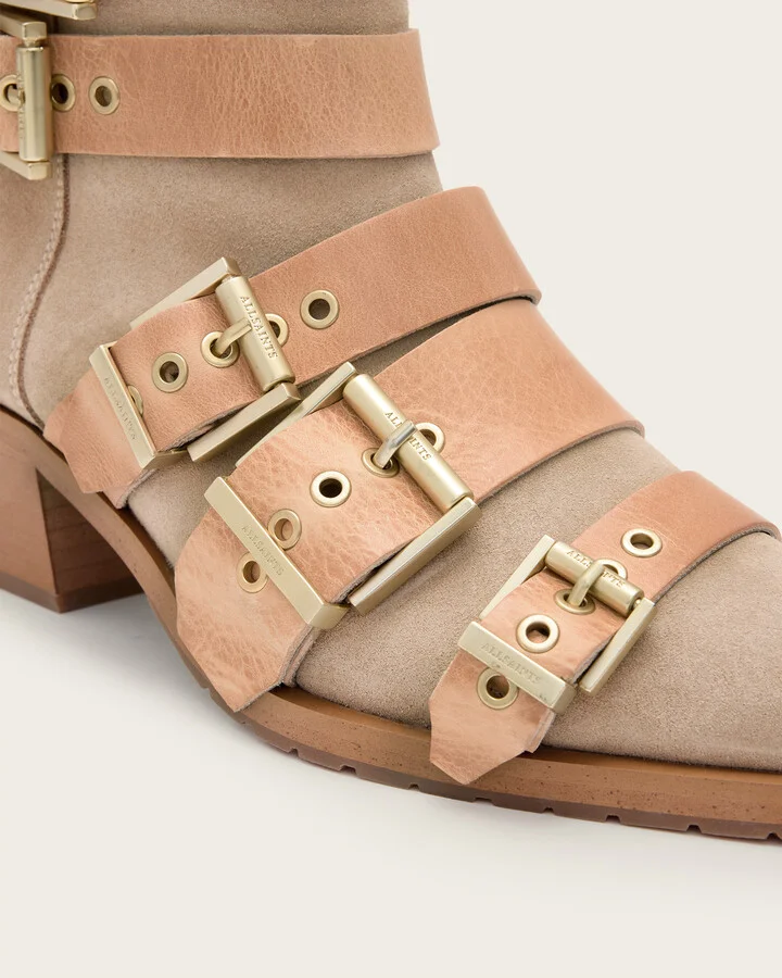 Jane Buckle Pointed Leather Boots - Image 5
