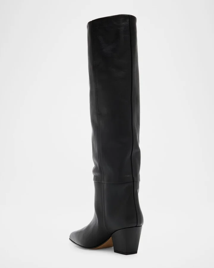 Jane Leather Knee Boots - Image 7