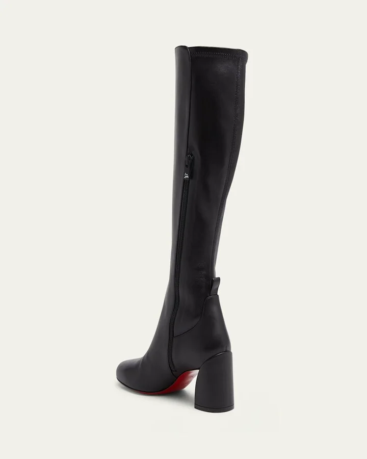 Jane Leather Red Sole Knee Boots - Image 3