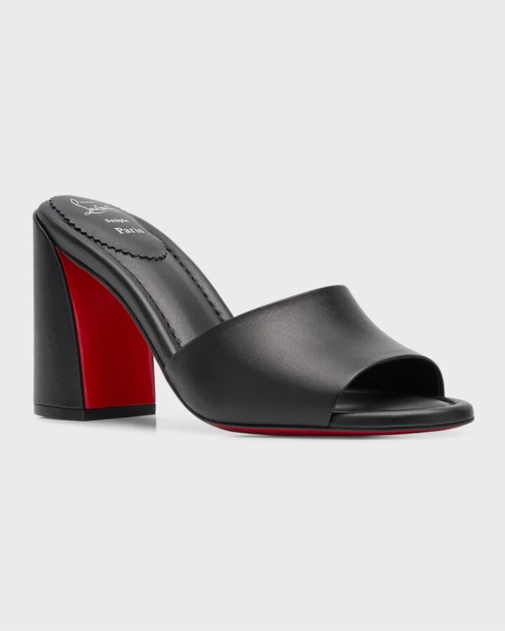 Jane Leather Red Sole Mule Sandals - Image 4