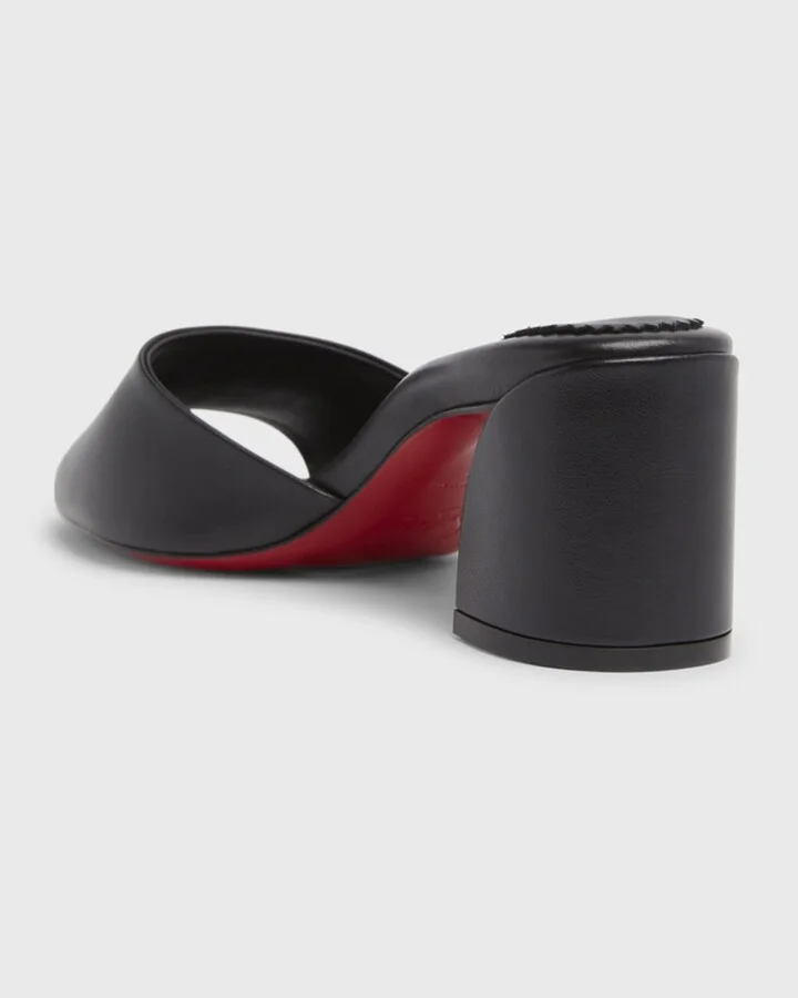 Jane Leather Red Sole Mule Sandals - Image 8