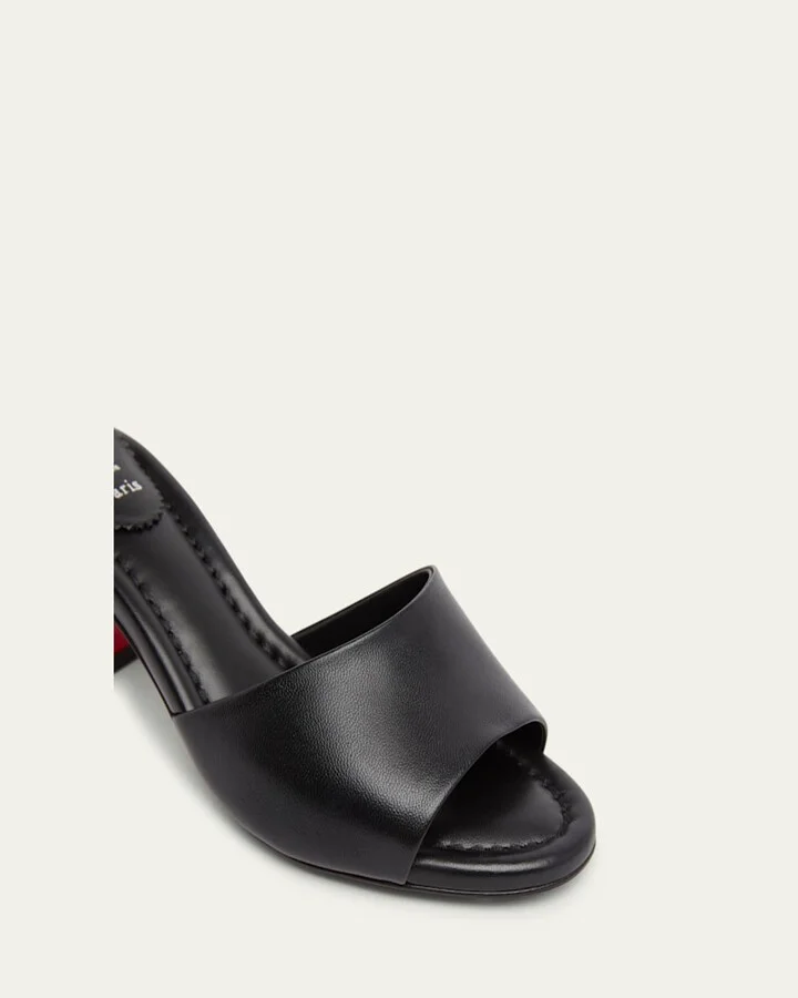Jane Leather Red Sole Mule Sandals - Image 7