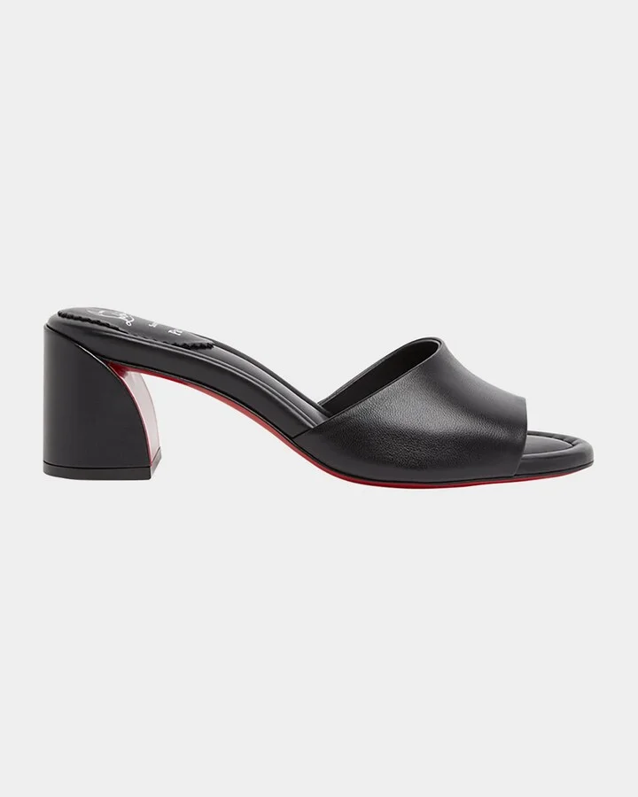 Jane Leather Red Sole Mule Sandals