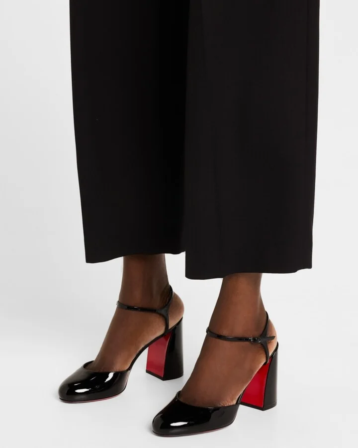 Jane Patent Red Sole Ankle-Strap Pumps - Image 3