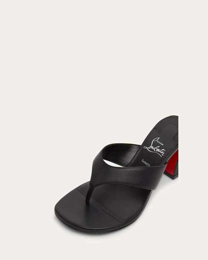 Jane Tonga Leather Red Sole Slide Sandals - Image 4