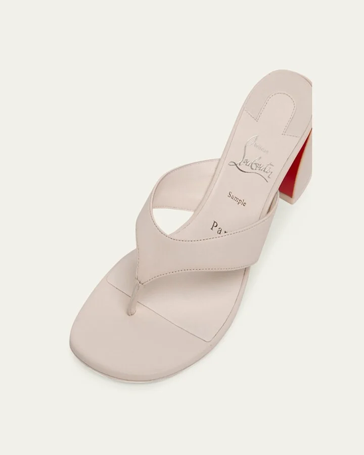 Jane Tonga Leather Red Sole Slide Sandals - Image 5