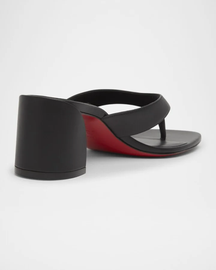Jane Tonga Leather Red Sole Slide Sandals - Image 2