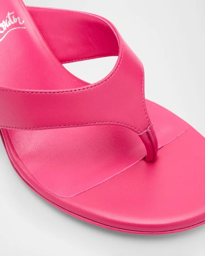 Jane Tonga Leather Red Sole Slide Sandals - Image 3