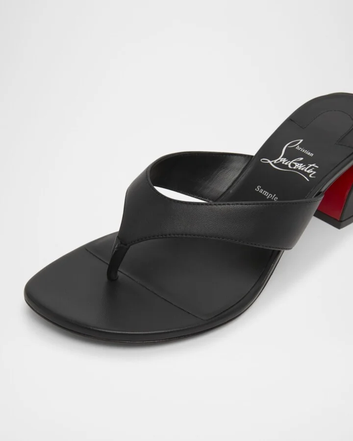 Jane Tonga Leather Red Sole Slide Sandals - Image 7