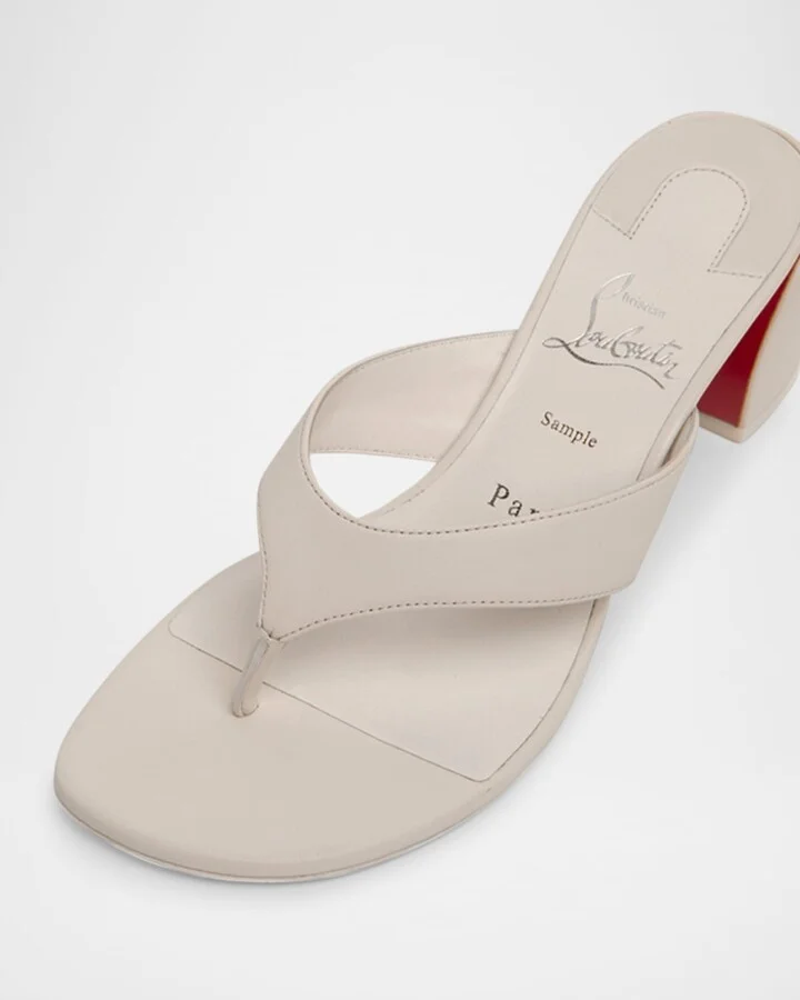 Jane Tonga Leather Red Sole Slide Sandals - Image 10