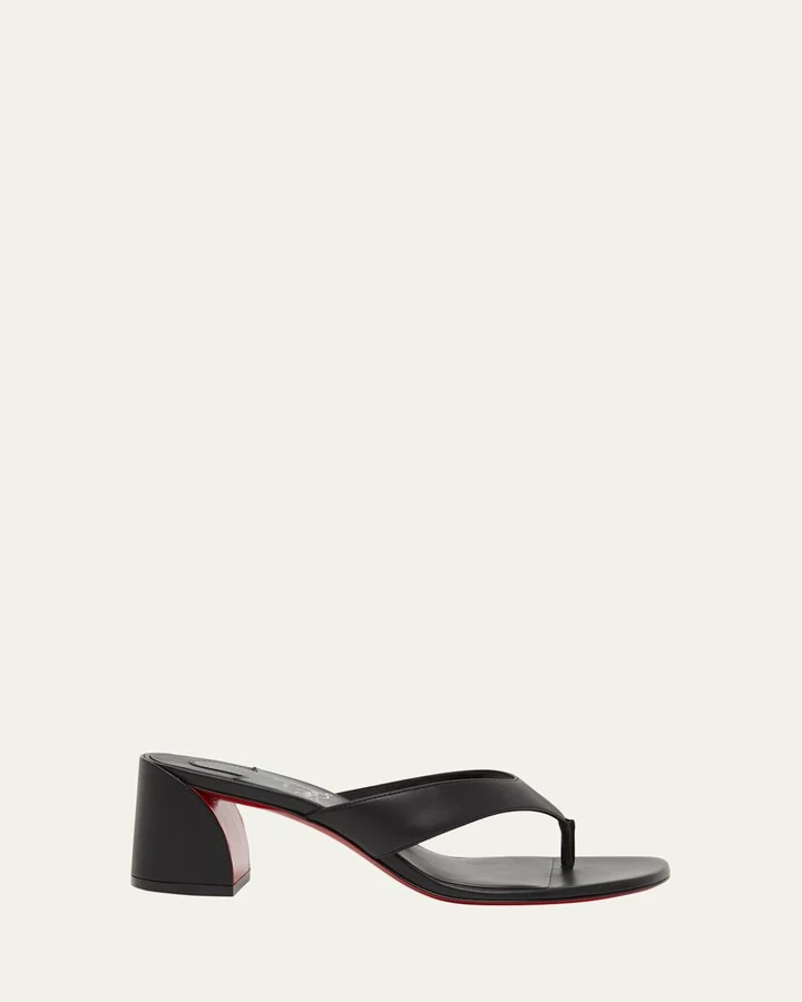 Jane Tonga Leather Red Sole Slide Sandals