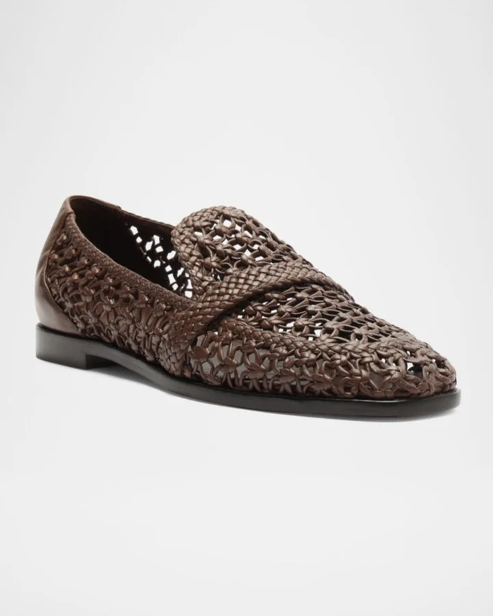 Jane Woven Leather Loafers - Image 9