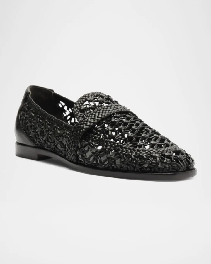 Jane Woven Leather Loafers - Image 3