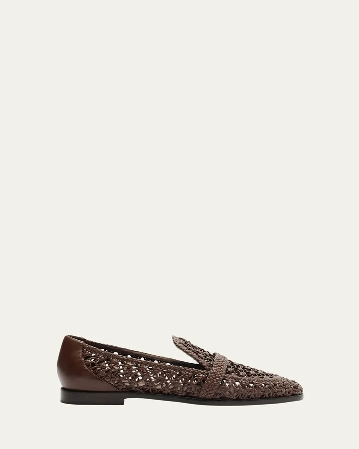 Jane Woven Leather Loafers