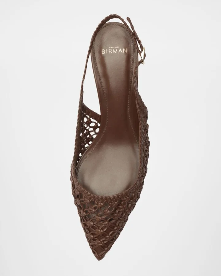 Jane Woven Leather Slingback Pumps - Image 3