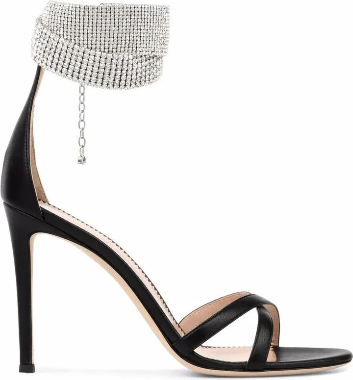 Janell crystal ankle-strap sandals