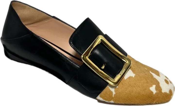 Janelle 6225887 Ladies White/Black Pony Loafers Leather