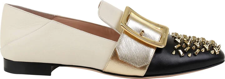 Janelle Women's 6225475 Black Leather Stud Slippers