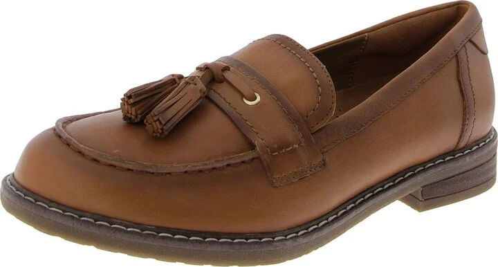Janelle Womens Leather Tassel Loafers