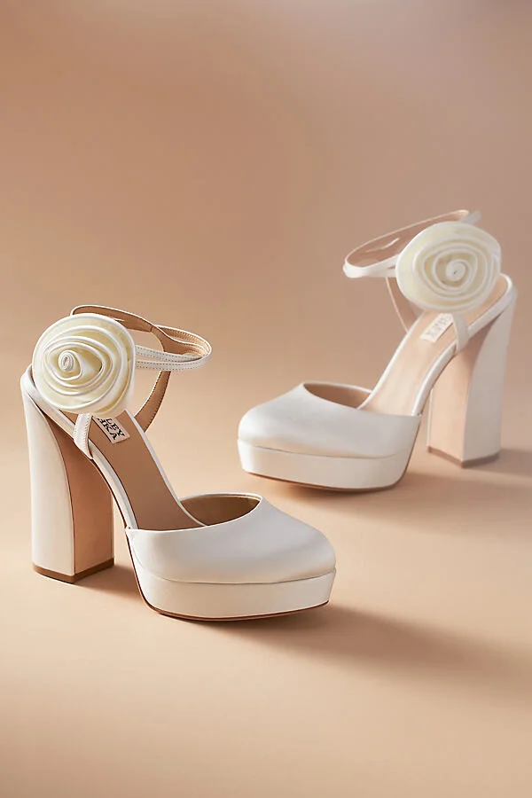 Janessa Rosette Satin Platform Heels - Image 2