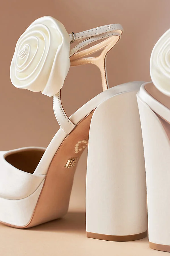 Janessa Rosette Satin Platform Heels - Image 3