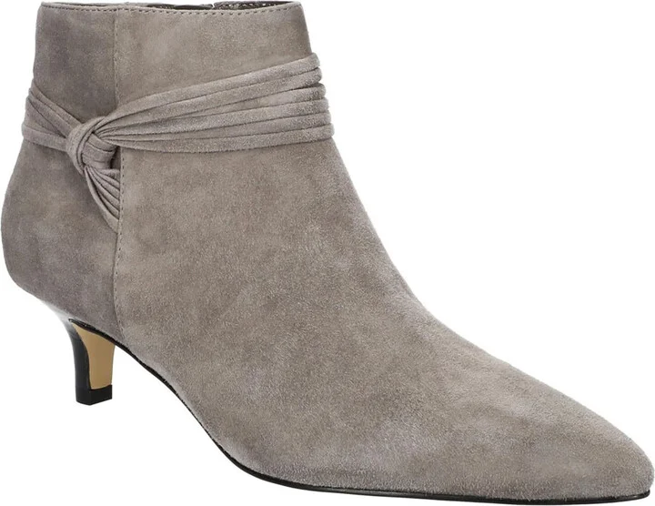 Jani Womens Pointed Toe Kitten Heel Booties